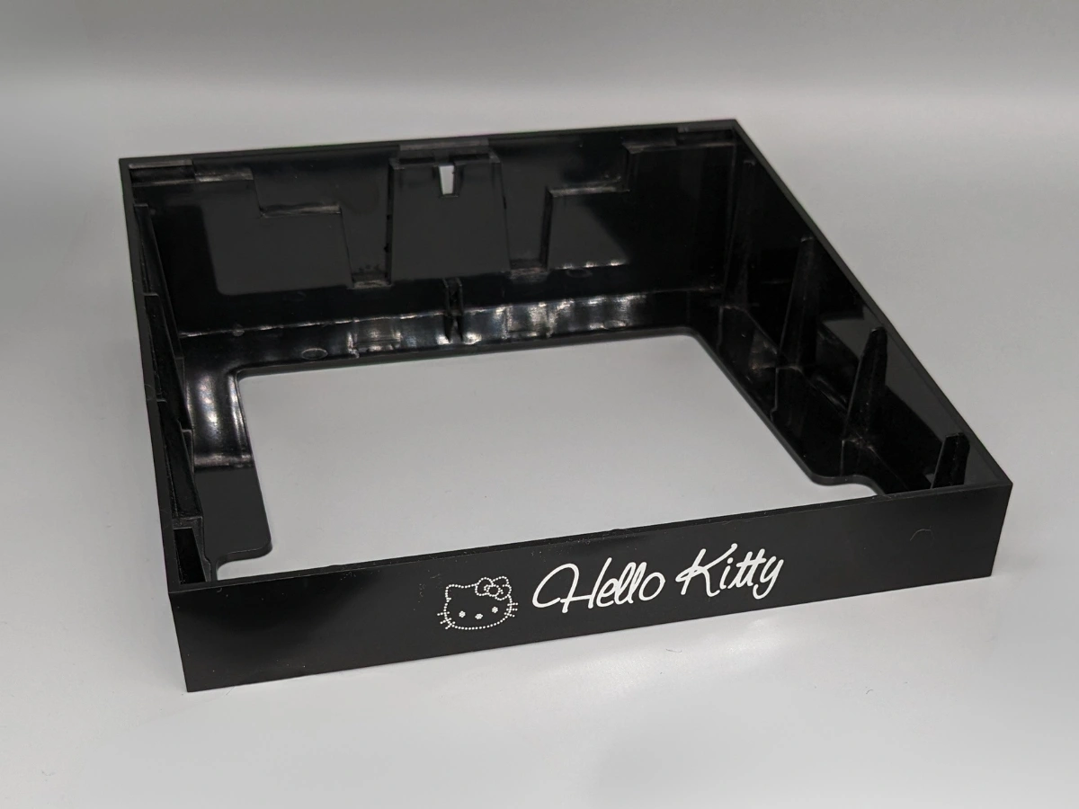 Metallic foil branding on moulded components